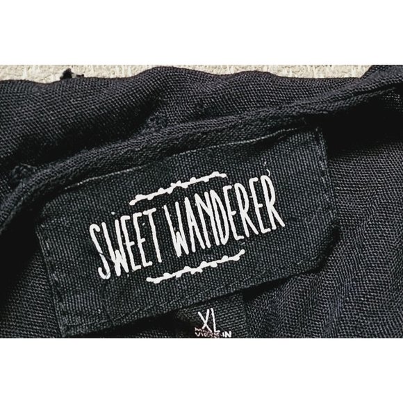 Sweet Wanderer Shift Dress size XL Button down Black - Picture 4 of 7